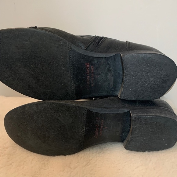 Charles David Knee High Tall Black Leather Lace-Up Boots 7 - Picture 12 of 13